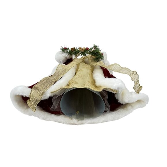 Grandeur Noel Celestial Fabric Angel 16" Tree Topper Porcelain Hand Painted Face - Picture 8 of 10